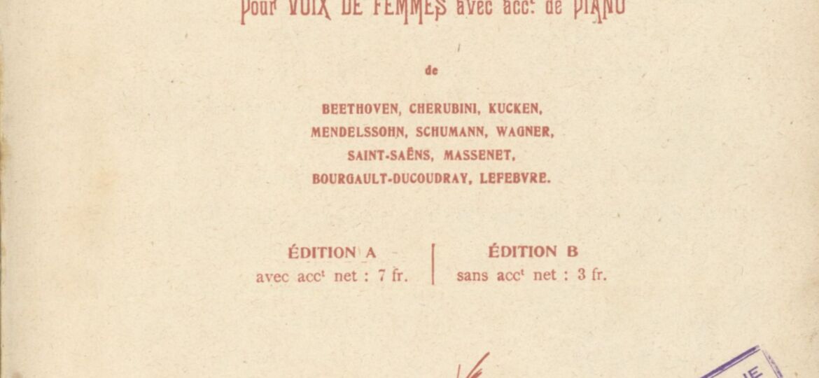 20 Choeurs pour voix de femmes avec accompagnent de piano volume 1